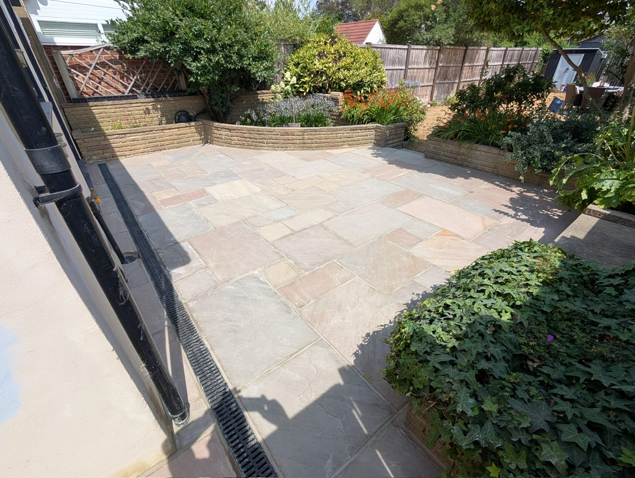 New Raj Green Indian Sandstone Patio in Bexley